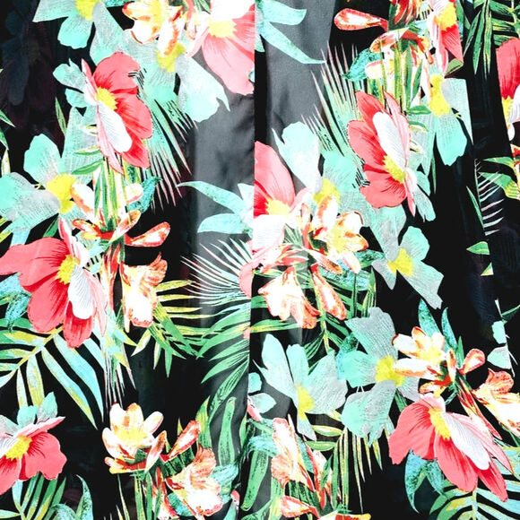 Kaktus Cover Up Floral Tropical Women's Size L Boho Beachy - Picture 3 of 4